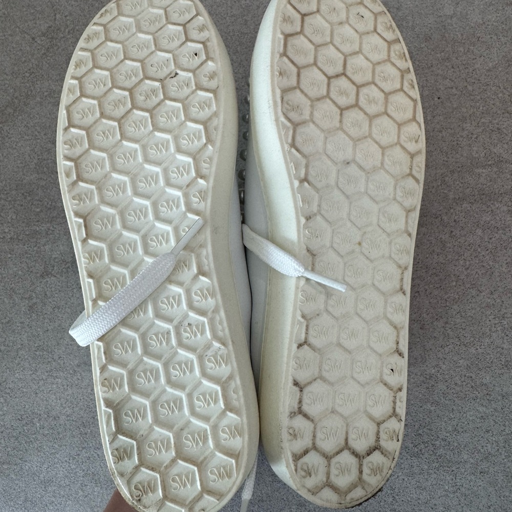 NEW Stuart Weitzman White Pearl Sneakers - Picture 7 of 10